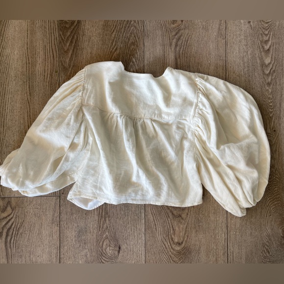 NWT Urban Outfitters Devon Puff Sleeve Tie Crop - Picture 3 of 7